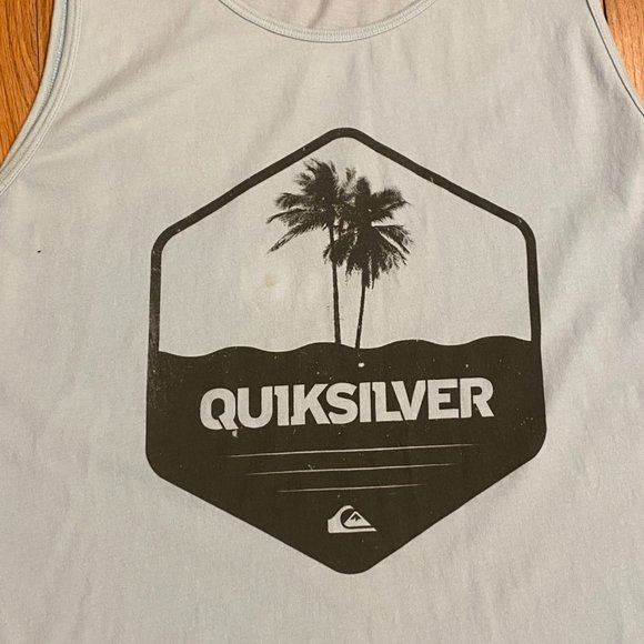 QUIKSILVER Men's Tank Top Light Blue Lightweight Size Large - Picture 2 of 3